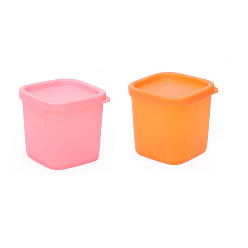 1 pc matkorn plastförvaringslåda med lock kök kylskåp frukt färsk förvaring behållare kylskåp mellanmål stapelbar låda: Rosa och orange