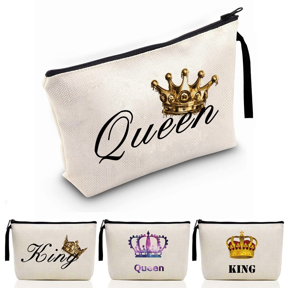 Meisje Make-Up Tas Queen Patroon Klassieke Organizer Bag Zakjes Voor Reistassen Pouch Vrouwen Opslag Cosmetische Tas