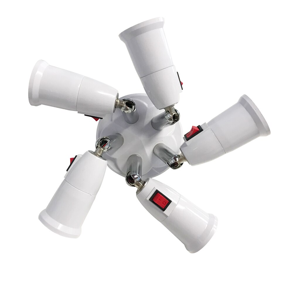 Adaptador de soporte de lámpara E27 ajustable de 360 grados, Base de enchufe, soporte lámpara Led para mesa de escritorio luces de libro con interruptor de encendido y apagado