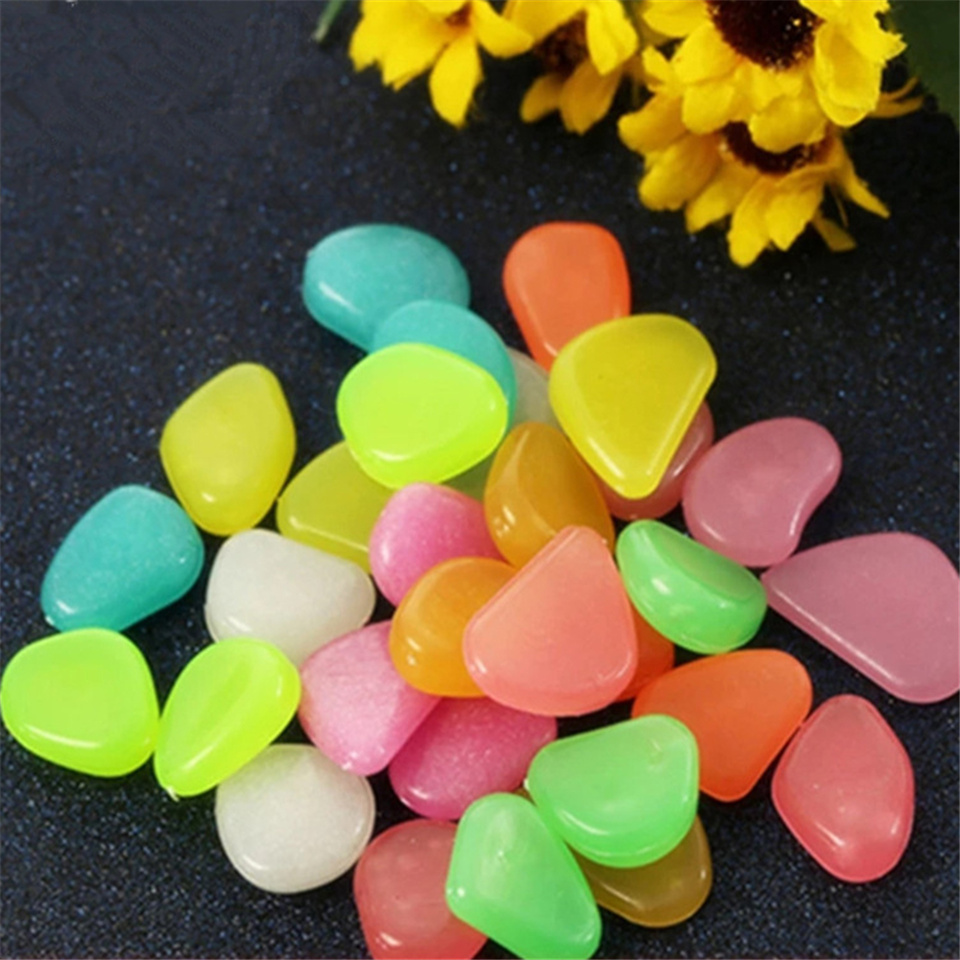 Piedras fluorescentes para pecera de jardín, accesorios de decoración de piedra luminosa para acuario, piedras brillantes en la oscuridad, , 10 Uds.