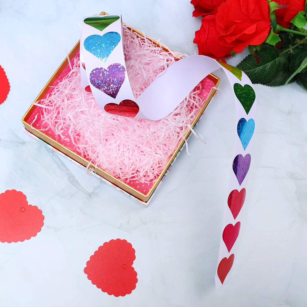 100-500 Stuks Sparkle Hart Stickers Rode Liefde Scrapbooking Stickers Voor Valentijnsdag Bruiloft Decor Briefpapier Sticker