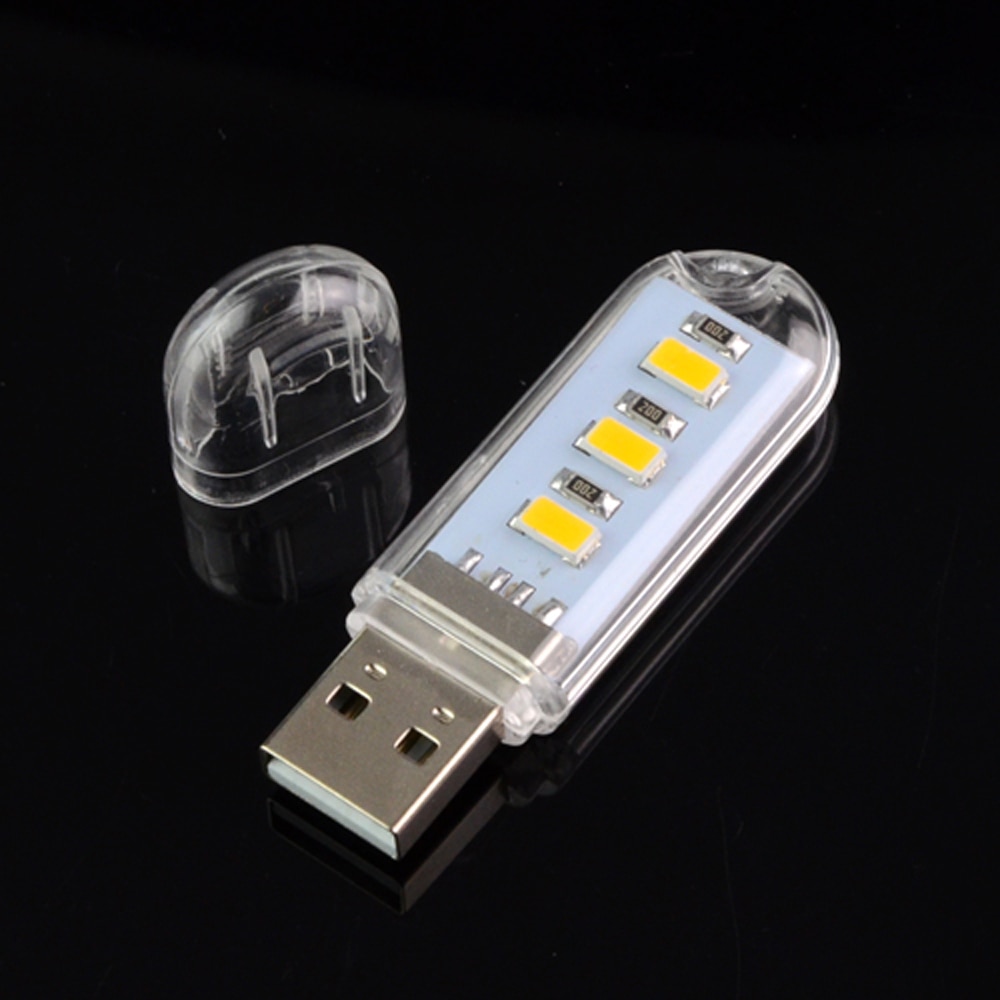 Mini USB LED Light SMD5730 3 Leds USB Book Lamp Reading Camping Lights Gadget Nightlight for Notebook Laptop Mobile Powerbank