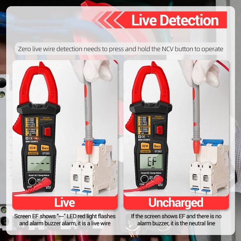 A-neng ST193 AC Multimeter Clamp Meter Digital 6000 Count