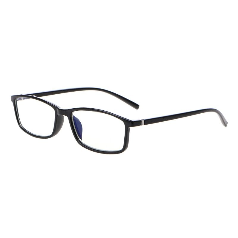 Men Women Classic Rectangle Frame Anti Blue Light Radiation Computer Glasses Plain Glasses PXPB: Black