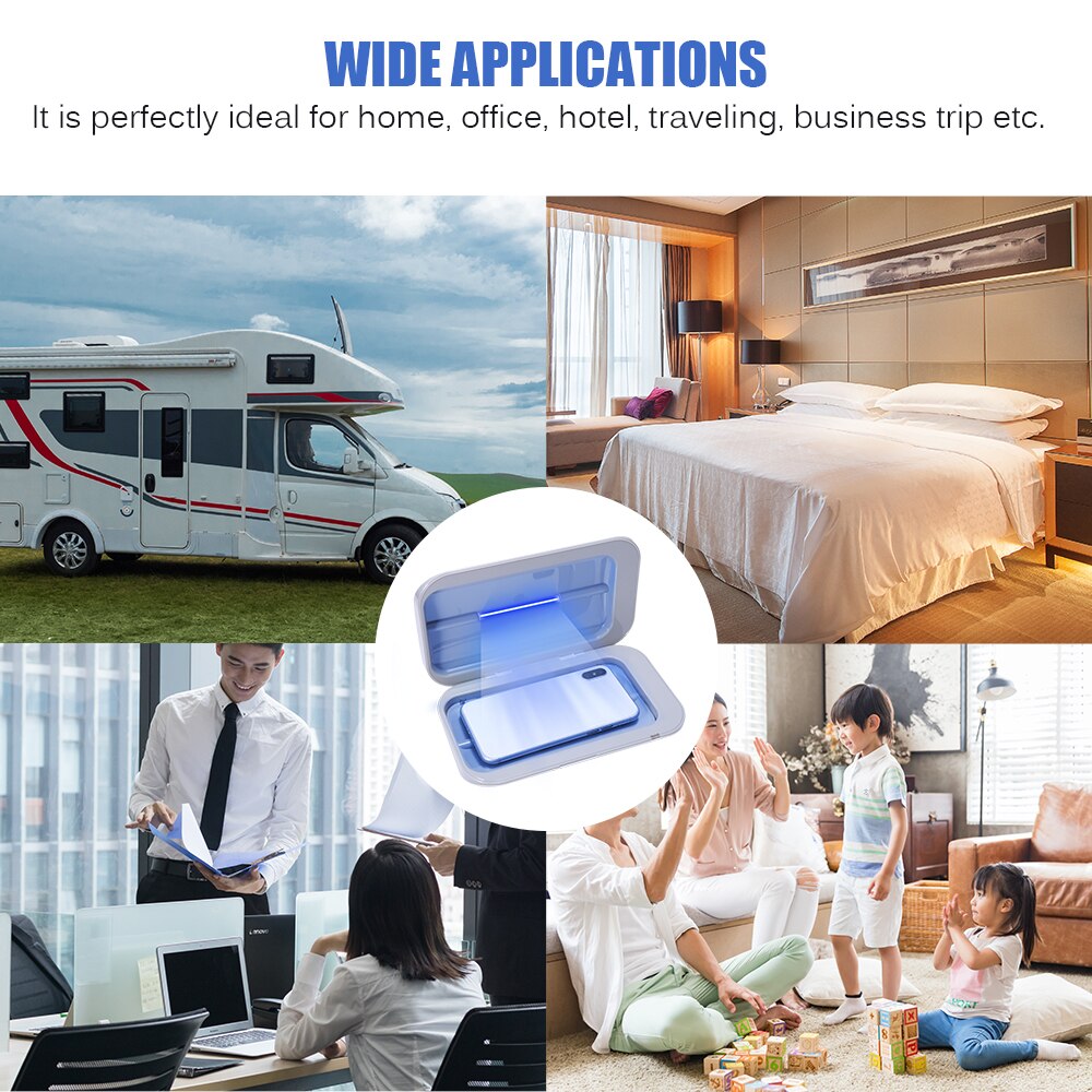 Portable UV Sterilizer Cabinet Phone Disinfectant UV Cleaner Mobile Double Ultraviolet Disinfection Lamp Mini sterilization Box