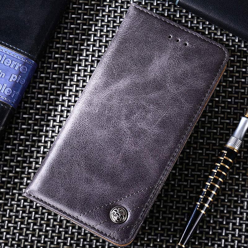 for Xiaomi Pocophone F1 case Luxury Leather Flip cover Stand Card Slot Cases for xiaomi pocophone F1 Without magnets funda coque: gray