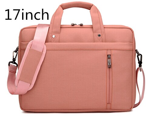 Office Business Briefcase Nylon Laptop Bag 13 14 15 17inch Macbook Notebook Tablet Gray Black Pink Waterproof: pink 17inch