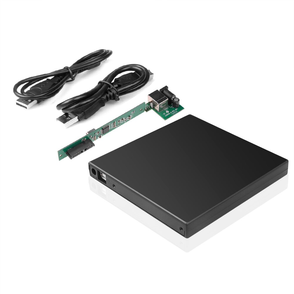 1Pcs 12.7mm USB 2.0 External DVD/CD-ROM Case For Laptop Desktop PC Optical Disk Drive SATA To SATA External DVD Enclosure: Default Title