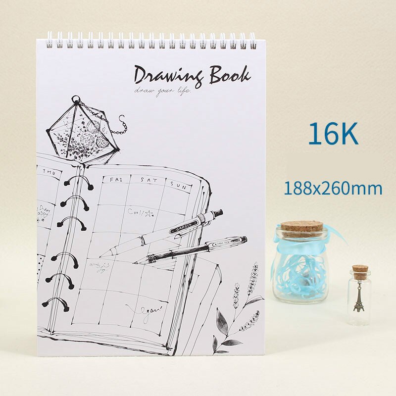 Deli 16k/8k skitsepapir til kunst maleri tegning skitsering kawaii skitsekunstner elev skitsebog 40 ark malerartikler: B1