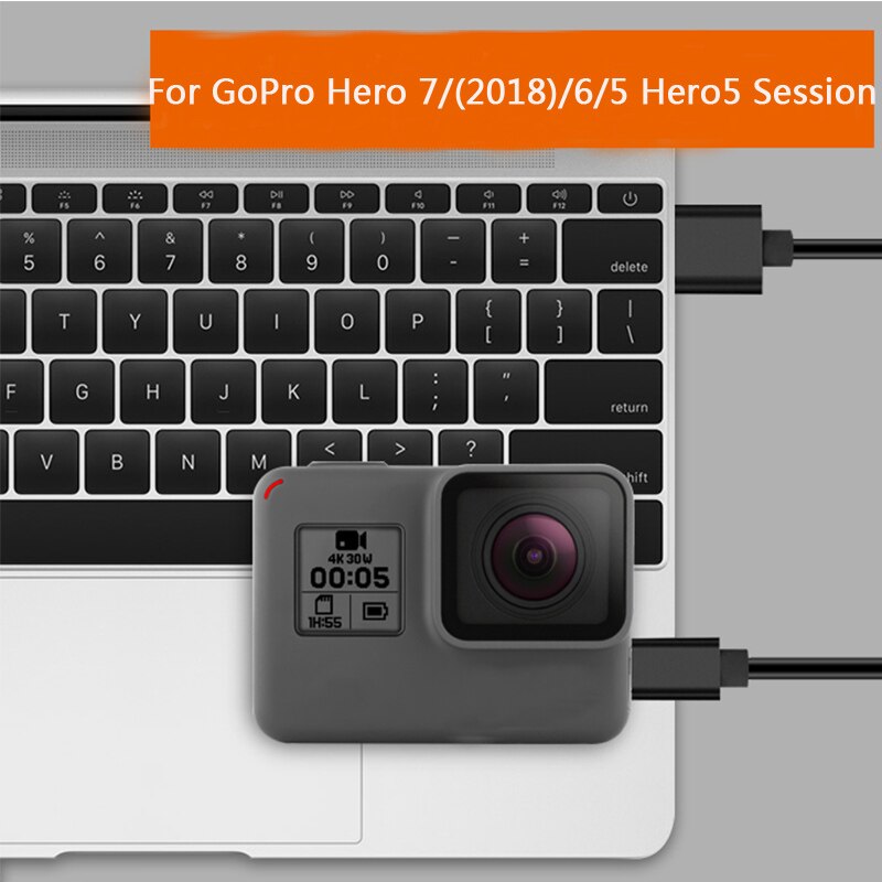 Pour Gopro Hero 7/6/5 charge USB Hero5 Session câble type-c synchronisation données USB câble pour Go Pro Action Sport caméra accessoires