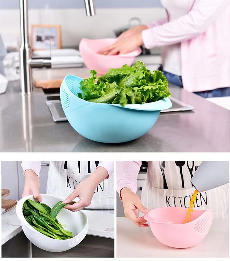Colador de arroz de plástico, escurridor de cocina, tazón de arroz, colador de lavado de frutas y verduras, escurridor de fregadero, herramientas de cocina, 1 ud.