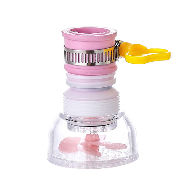 Kjøkkenkran munnstykke forlenger vask vannkran munnstykke filter boblekran lufteapparat tilbehør hjemme bad toalett tilbehør: 1pc rosa stil -1