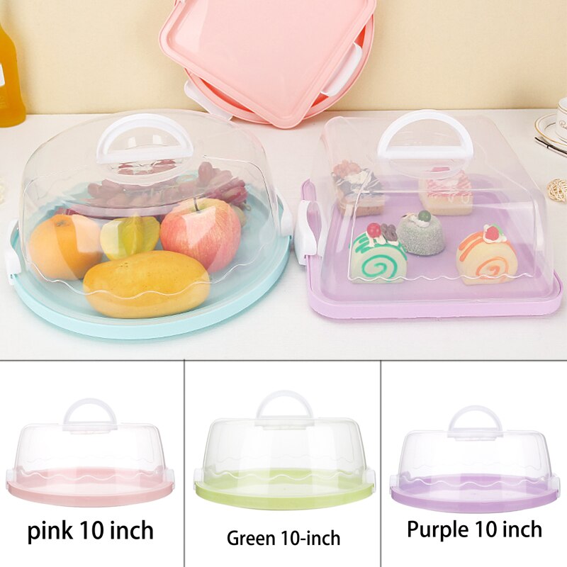 8 zoll/10 zoll tragbare kunststoff runde kuchen Container Nachtisch Container Kasten kuchen träger Server lagerung Kasten Tablett küche werkzeuge