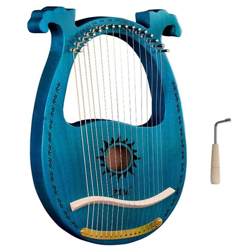 Zani Lier Harp,16 String Mahonie Lier Harp,16 String Lier Unieke Patronen Gesneden Fonetische Symbool, voor Muziek Liefhebbers Beginners,Etc