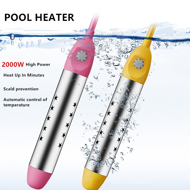 Immersion Electric Water Heater 2000W Portable Boiler Water Pool Heater Swimming Pool Heating Tools EU UK AU Plug