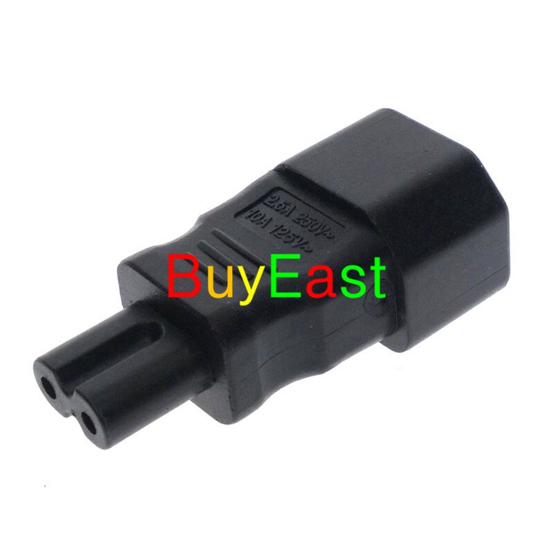 Power source IEC C14 male to C7 adapter, C7 to IEC C14 adapter