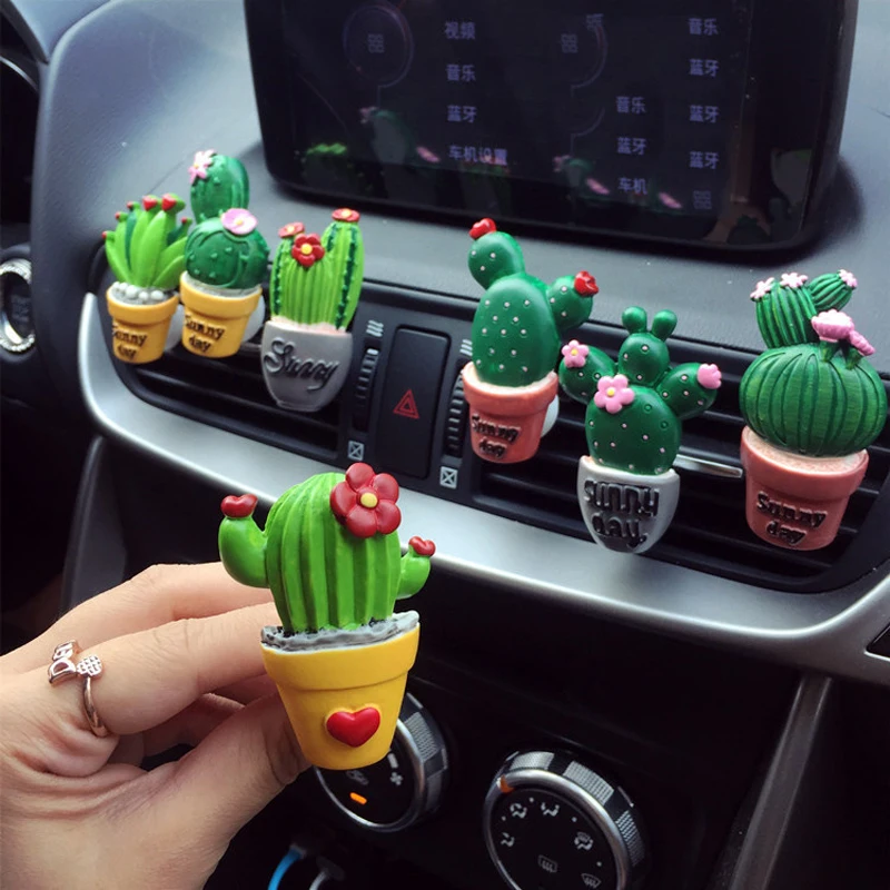 Chiziyo Auto Luchtverfrisser Cactus Planten Parfum Vent Outlet Airconditioning Geur Clip Leuke Creatieve Ornamenten