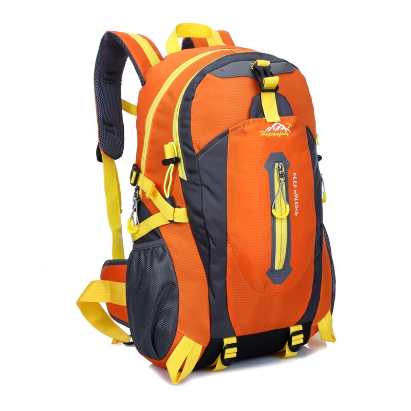 Utomhus ryggsäck 40l vattentät bergsklättringsväska camping vandring cykling klättring resor ryggsäck laptop män kvinnor sportväskor: Orange