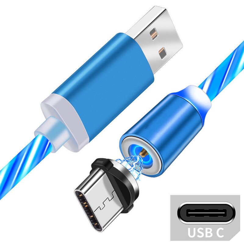 Para samsung galaxy m21 a5 2017 a51 usb 3.0 carregador de carro rápido redmi 9 adaptador tipo carga magnética cabo c para huawei p30 honra 9x: Only 1M Blue Cable