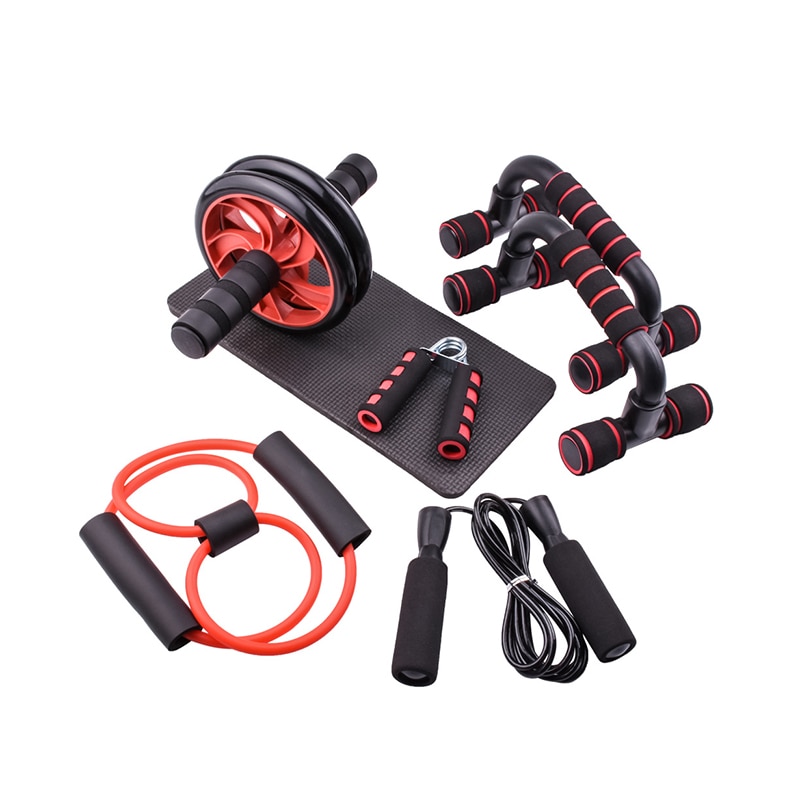 5 In 1 Fitness Training Fitness Mat Grip Apparaat Combinatie Set Push-Ups Multifunctionele Set Compleet Apparatuur fitness Apparatuur: Rood
