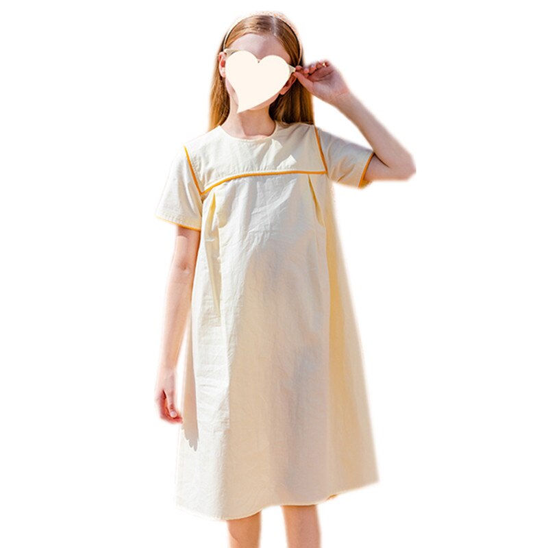 6 to 14 years kids teen girls summer cotton casual flare dress children gir short sleeve dresses clothing TB1151