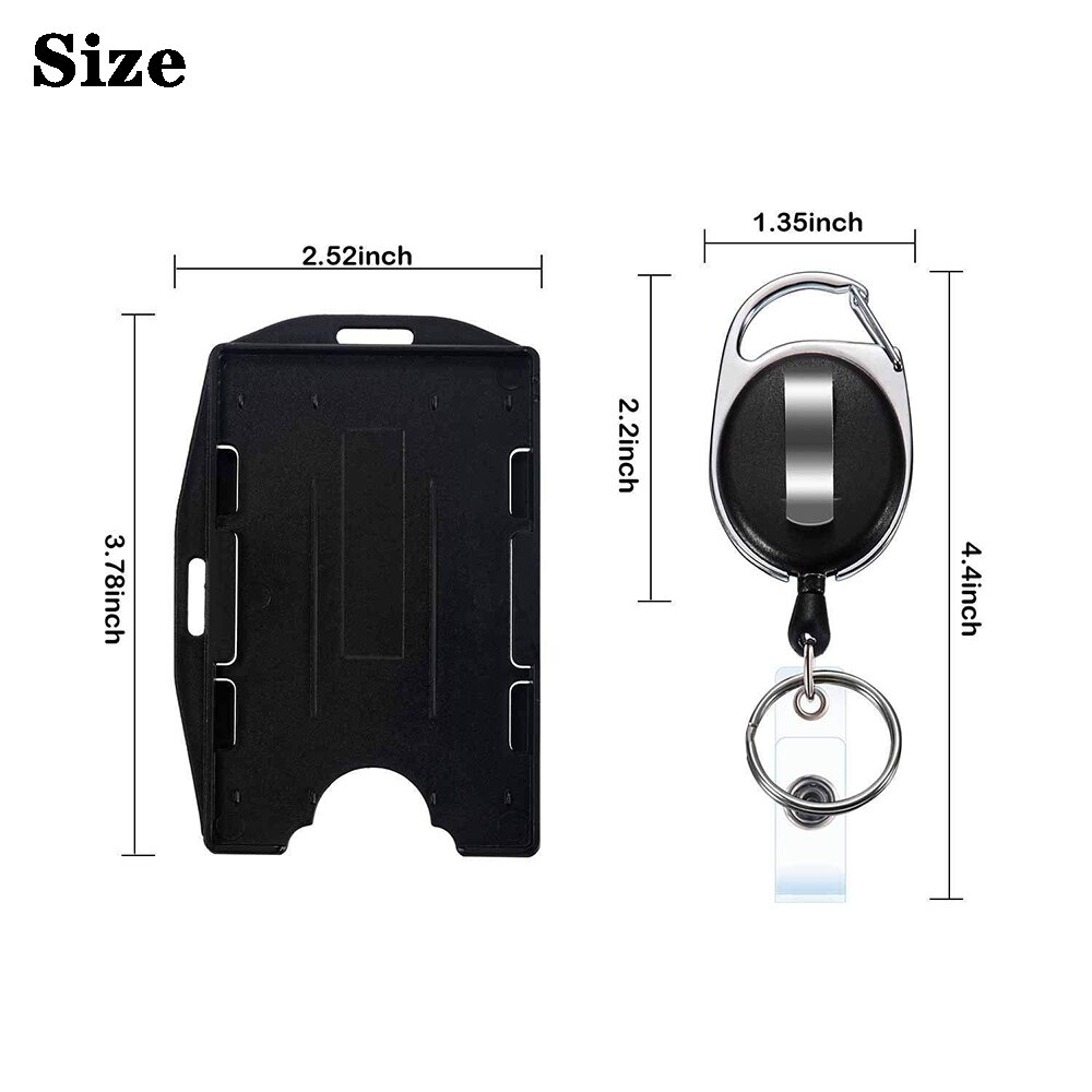 Credit Card Case Women Men Retractable Pull Badge Holders with Reel Clip and Clear ID Card Holder