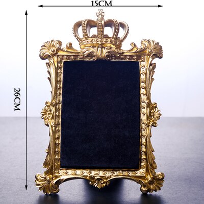 Palace royal style jewelry display stand, gold crown photo frame, earring storage rack, jewelry photography props: H