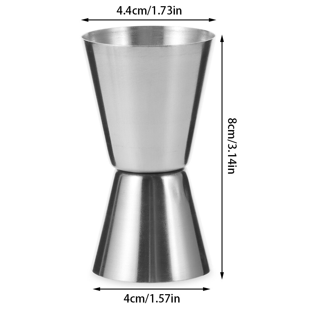 1pc Dual Shot Measure Cup Stainless Steel Drinking Cup Bar Tools Kitchen Gadgets Measure Jigger Drinking Spirit Bar Barware Tool: B 20 and 40ml