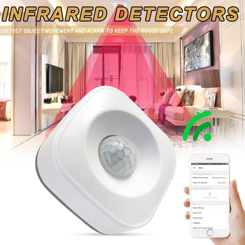 Smart Wireless PIR Motion Sensor Detector Compatible for Google Home Smart Home Alexa Echo DC156: Default Title