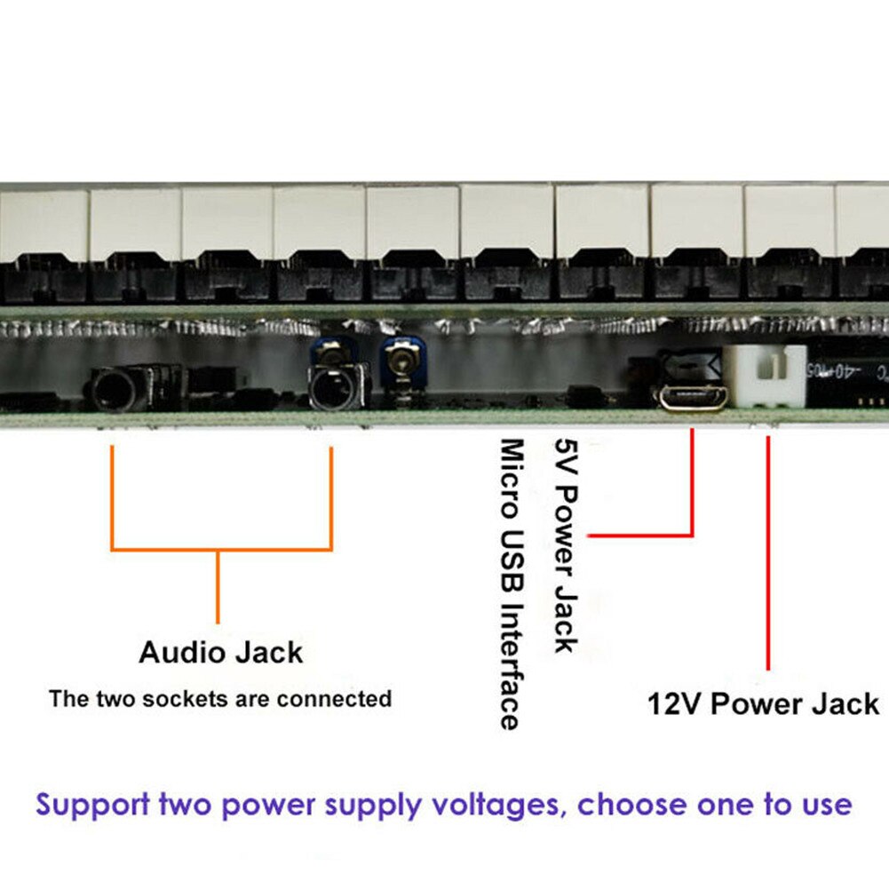 1pc USB 5V / 12V Stereo VU Meter Indicator Music Spectrum Analyzer 20 Segment LED Level Display Module