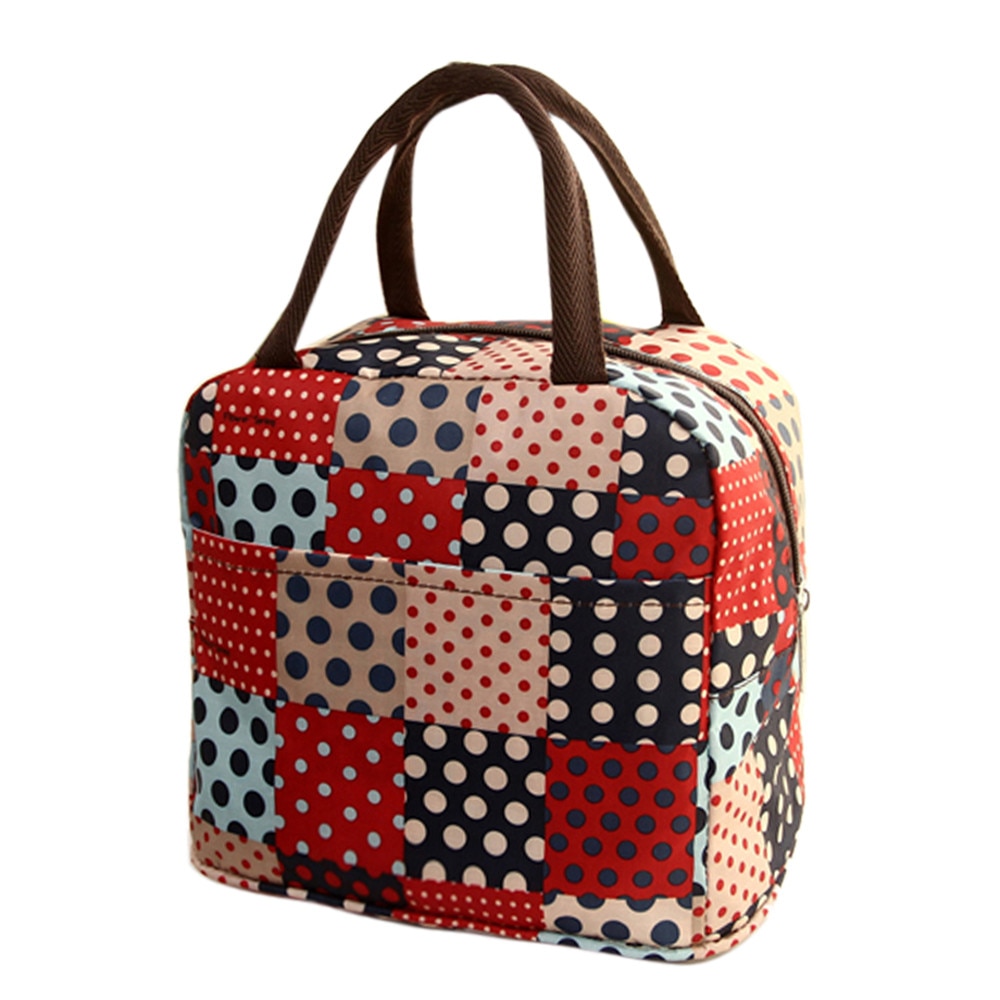 Bolsa de almuerzo con aislamiento térmico, bolsa de Picnic para mujeres y niños, bolsa de mano, bolsa de trabajo, comida escolar organizador para tentempié Bento Box: Rojo