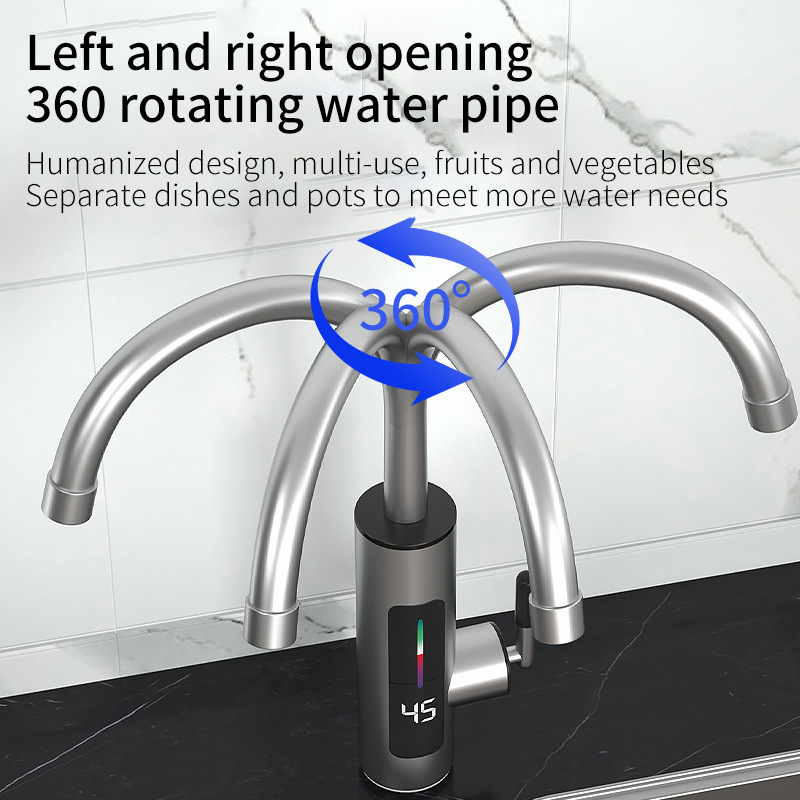 3000W 220V Electric Kitchen Water Heater Tap Instant stainless steel Water Faucet Heater Cold Heating Faucet