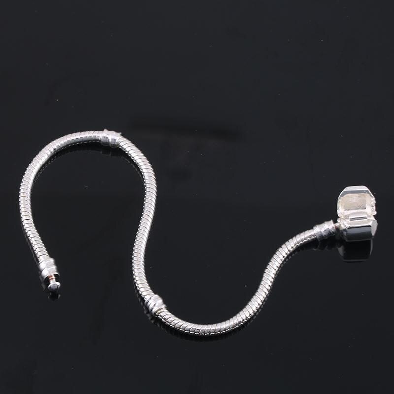 10 Uds fit pulsera Europea 3mm Cadena de serpiente de pulsera berloque cuenta de joyería de las mujeres encantos