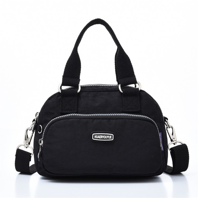 Multi-Pockets Small Women's Shoulder bag Female Travel Handbag Messenger Bag Ladies Nylon Tote CrossBody Bag Bolsas: black