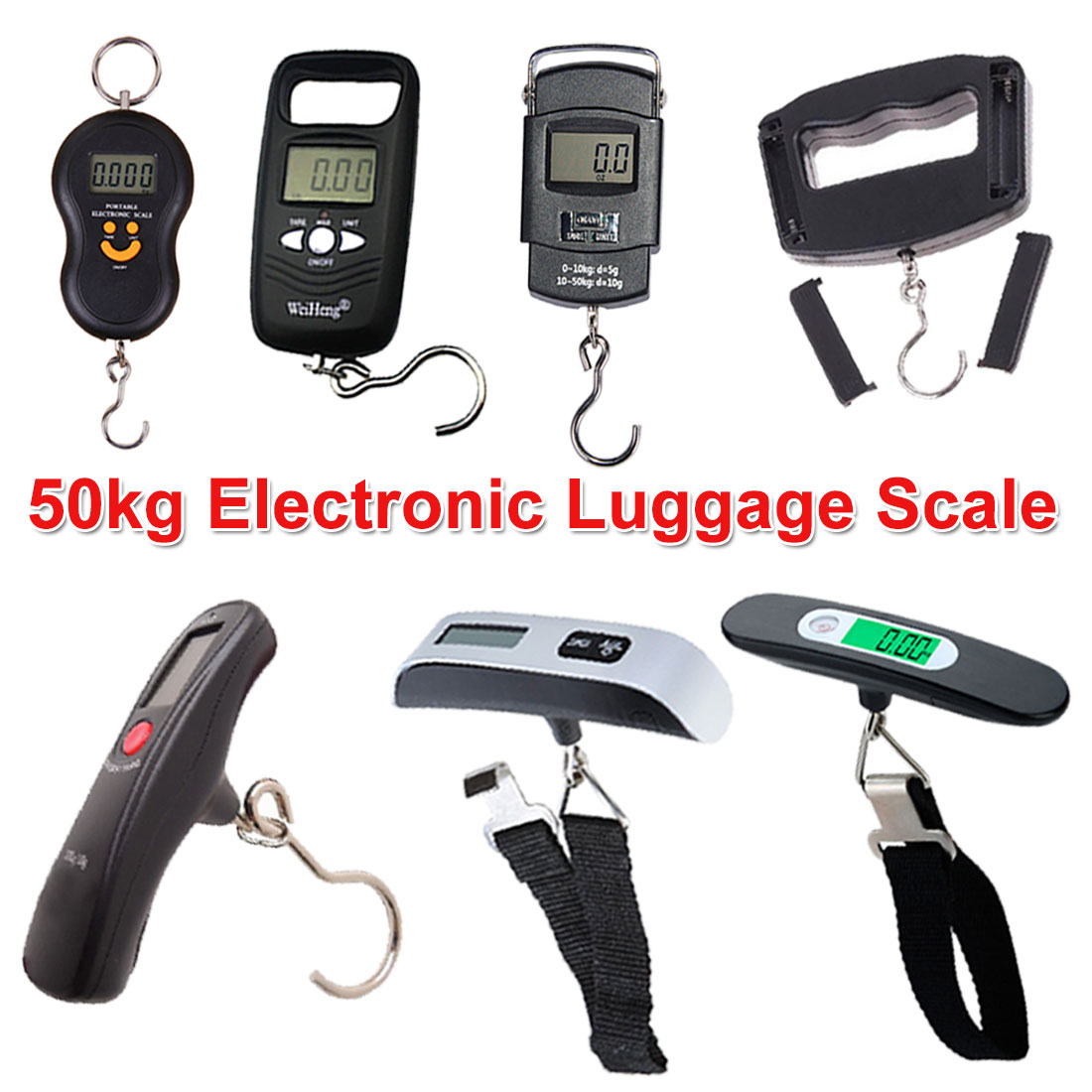 Báscula para maletas portátil, báscula electrónica Digital para equipaje de 50kg/110lb, bolsa de viaje con mango, pesaje, gancho para colgar balanza