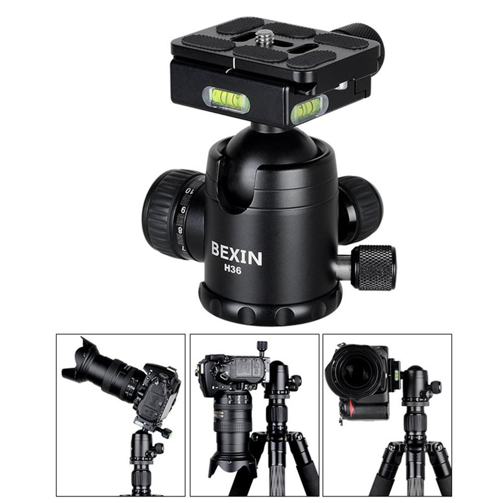 H36 36mm 360 Horizontal Rotation Panoramic Tripod Ball Head Heavy Duty Loading 20Kg With Quick Releae Plate