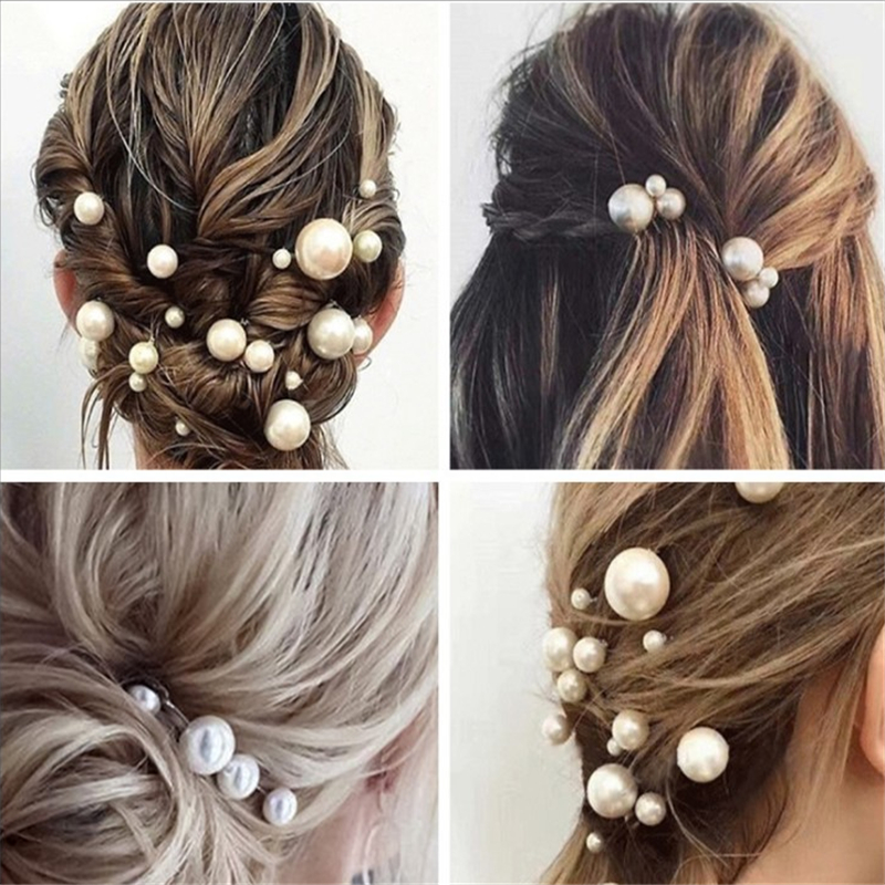 Fait à la main femmes simulé perle épingles à cheveux en métal Barrette pince mariage mariée diadème cheveux accessoires mariage coiffure outils