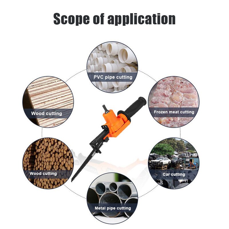 Reciprocating Saw Adapter Electric Drill Modified Electric Saw Hand Tools Wood Metal Cutter TB