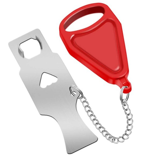 Portable Family Hotel Door Lock Security Privacy Safe Lock Anti-Theft Travel Lock Door Latch For Travel Family Apartment College: red