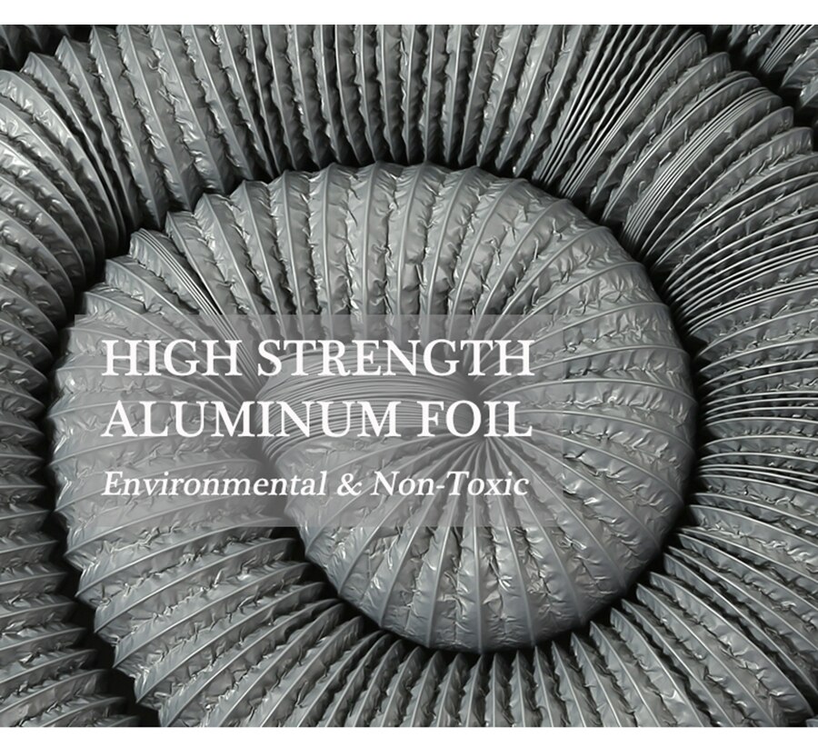 4''~8'' 5m/10m Flexible Aluminium Hose for Inline Ducted Fan Air Exhaust Ducting Ventilation Outlet Kitchen Hood Connecting Vent