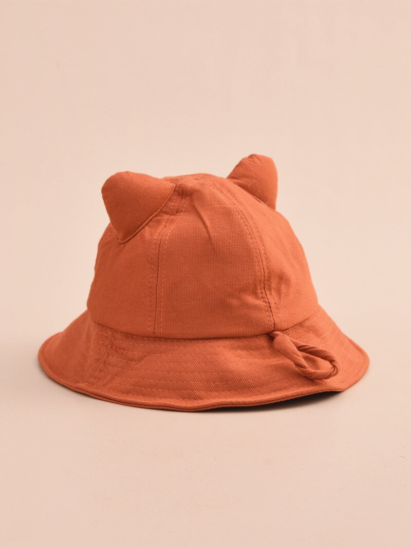 Cute Cat Women Bucket Hat Panama Lady Flat Hat Cap Top Sun Hat Summer Hip Hop Cap Bob Fisherman Chapeau Femme Travel Cap: Orange