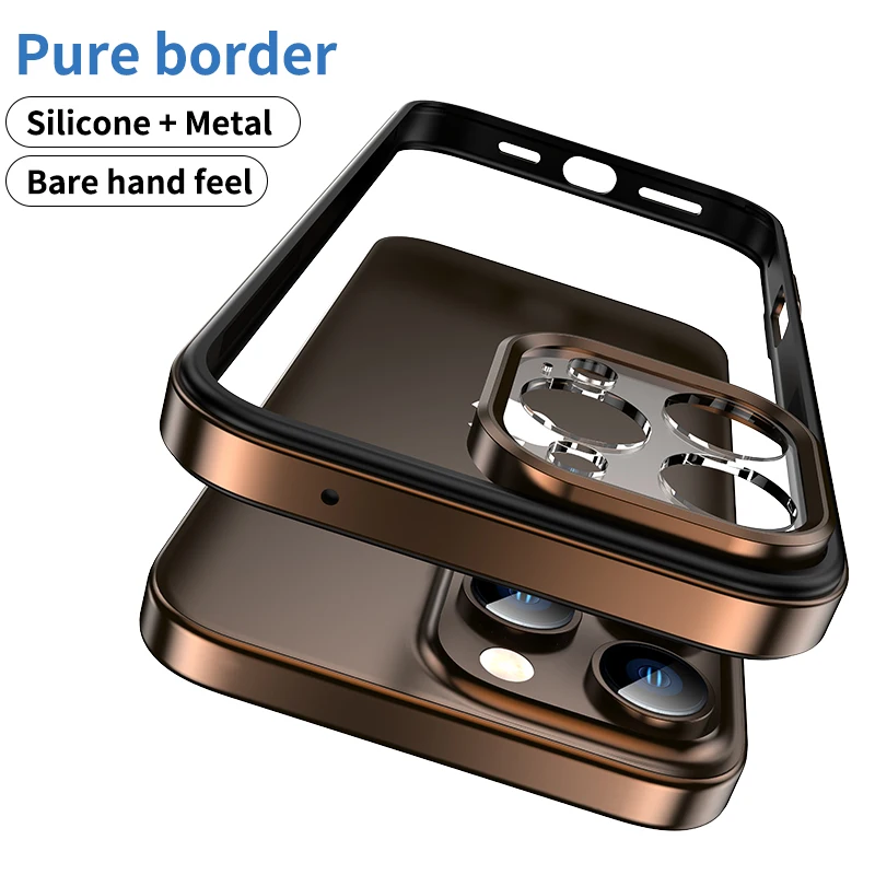 Coque Pare-choc En Alu Avec Protection Objectif Pour IPhone 13 / 13 Pro / 13 Pro Max - Anti-rayures