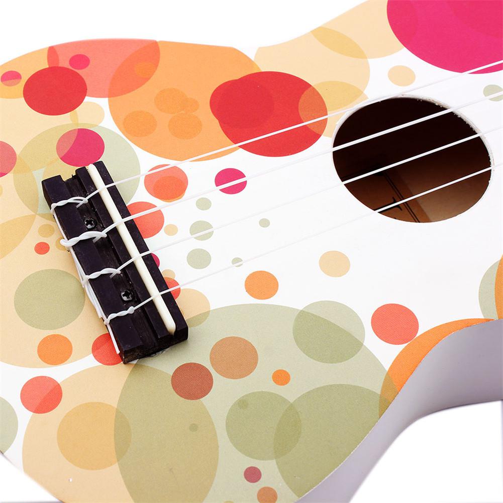 Basswood Ukulele Wood Ukuleles for Beginner Soprano Ukulele Starter Kid Guitar Hawaii Guitar 21 Inch Colorful Bubbles Kids Uke