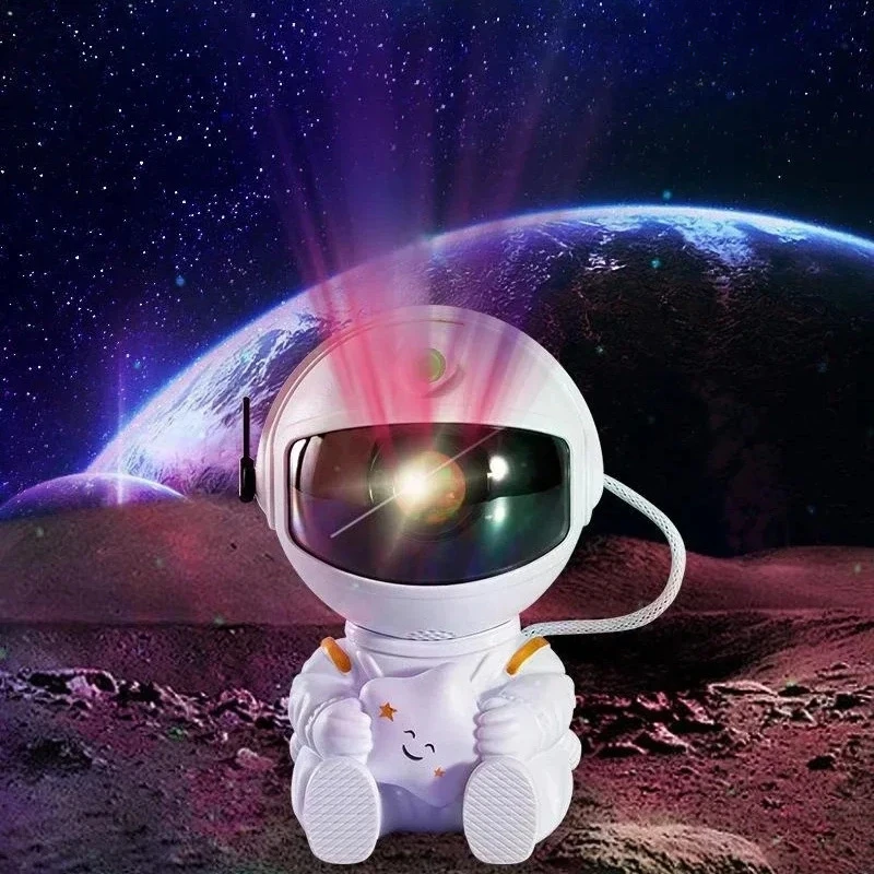 Proyector de estrellas de galaxia, cielo estrellado, brillo nocturno, luz de proyección de astronauta, decoración del hogar, dormitorio, de Navidad para niños