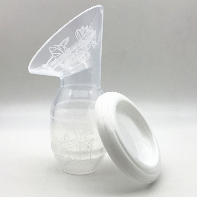 Manuel brystpumpe silikone mælkesugende opsamler baby ammende mælkebesparende sugeflaske  an88: Hvid