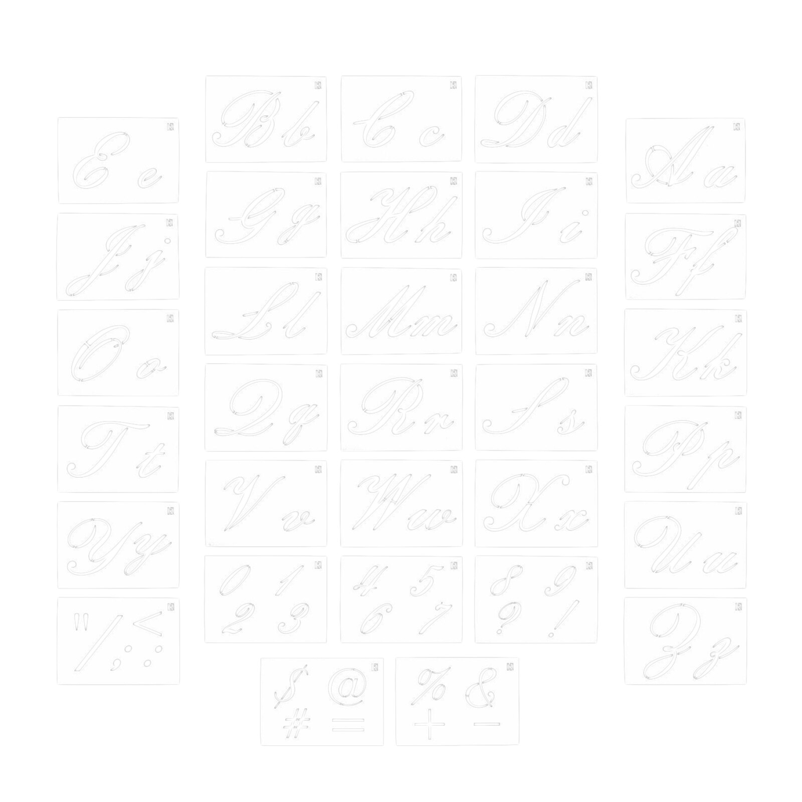 32 Style Alphabet Letters Numbers Painting Drawing Template Stencil DIY Card