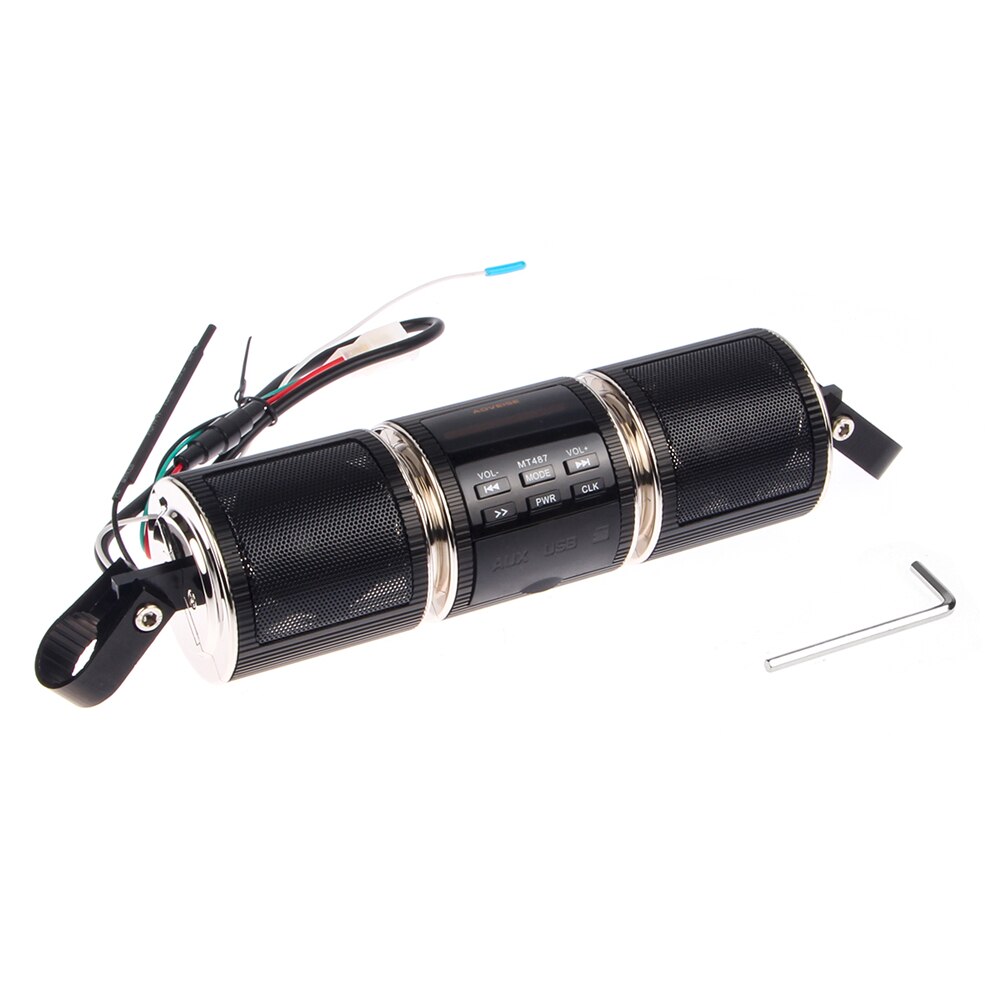 Motorfiets Zwart MP3 Fm Atv Radio Sound Systeem Stereo Speaker Waterdicht: Default Title
