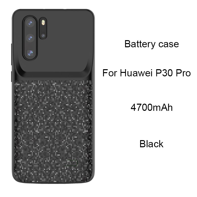 Portable power case for Huawei p30 p30 pro Nova 4e 4700mAh TPU charging case for huawei p30 pro black: For P30 Pro black