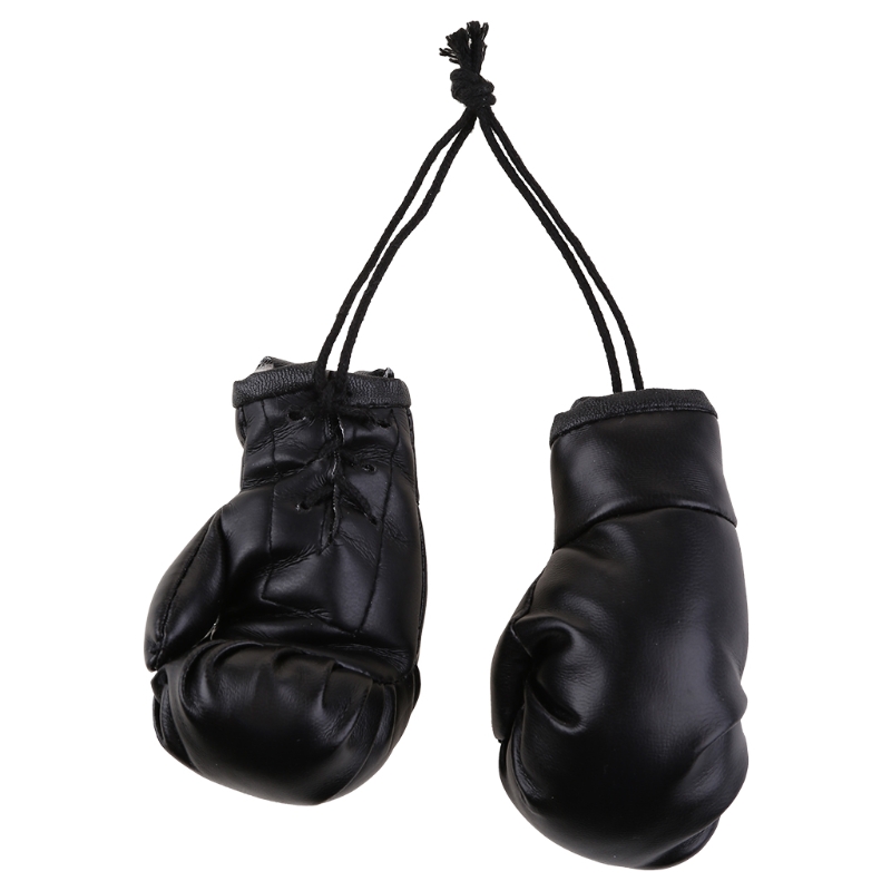 Leder-Boxhandschuhe-Anhänger Schwarz / Blau / / Weiß / verrotten Mini: Schwarz