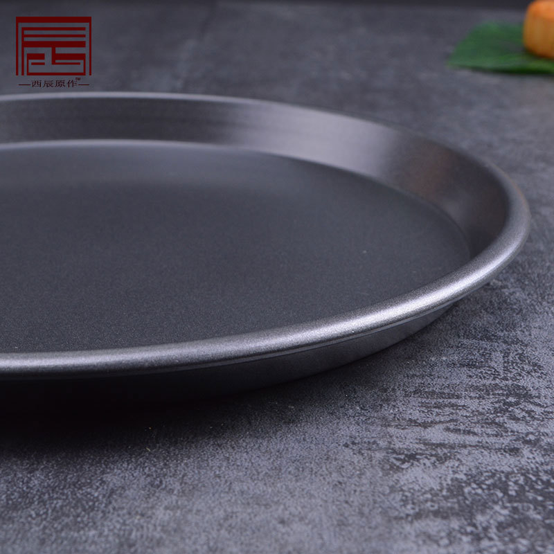 1pcs Carbon Steel Pizza Tray Nonstick Pizza Baking Pan Thick Round Cake Baking Tray Cake Dish 6/7/8/9 Inch
